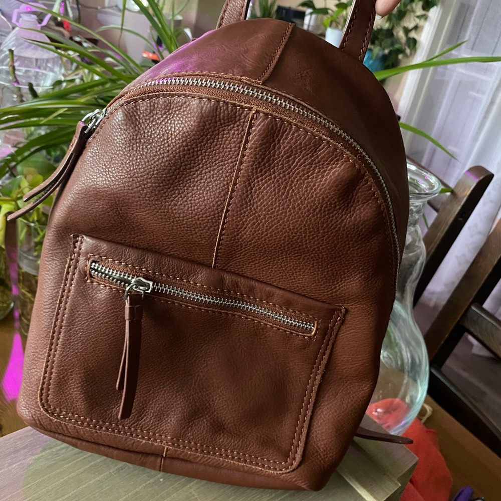 Brown Leather Backpack